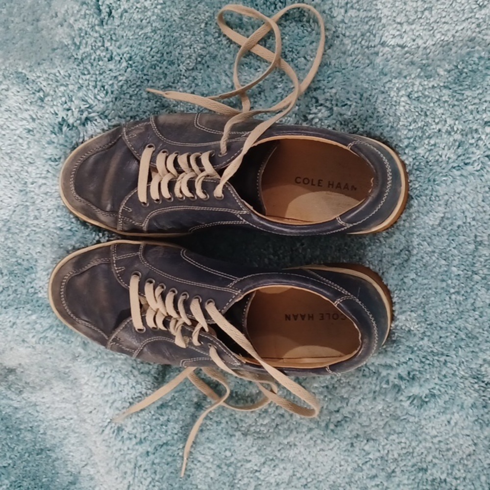 COLE HAAN Men's Blue Leather Sneakers size 9 M